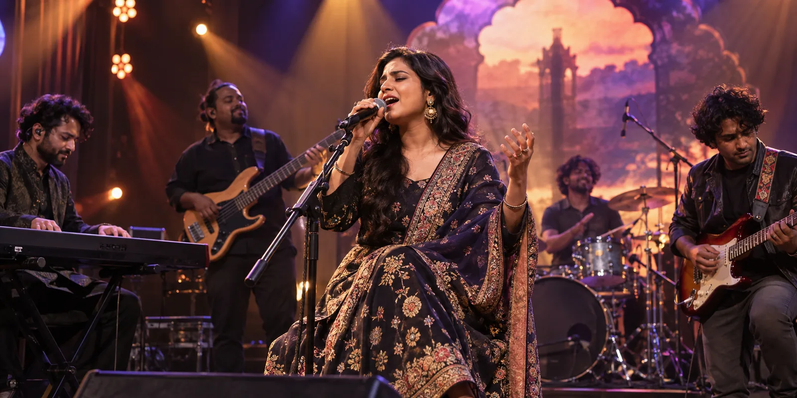 Singer performing Hindustani-inspired film music
