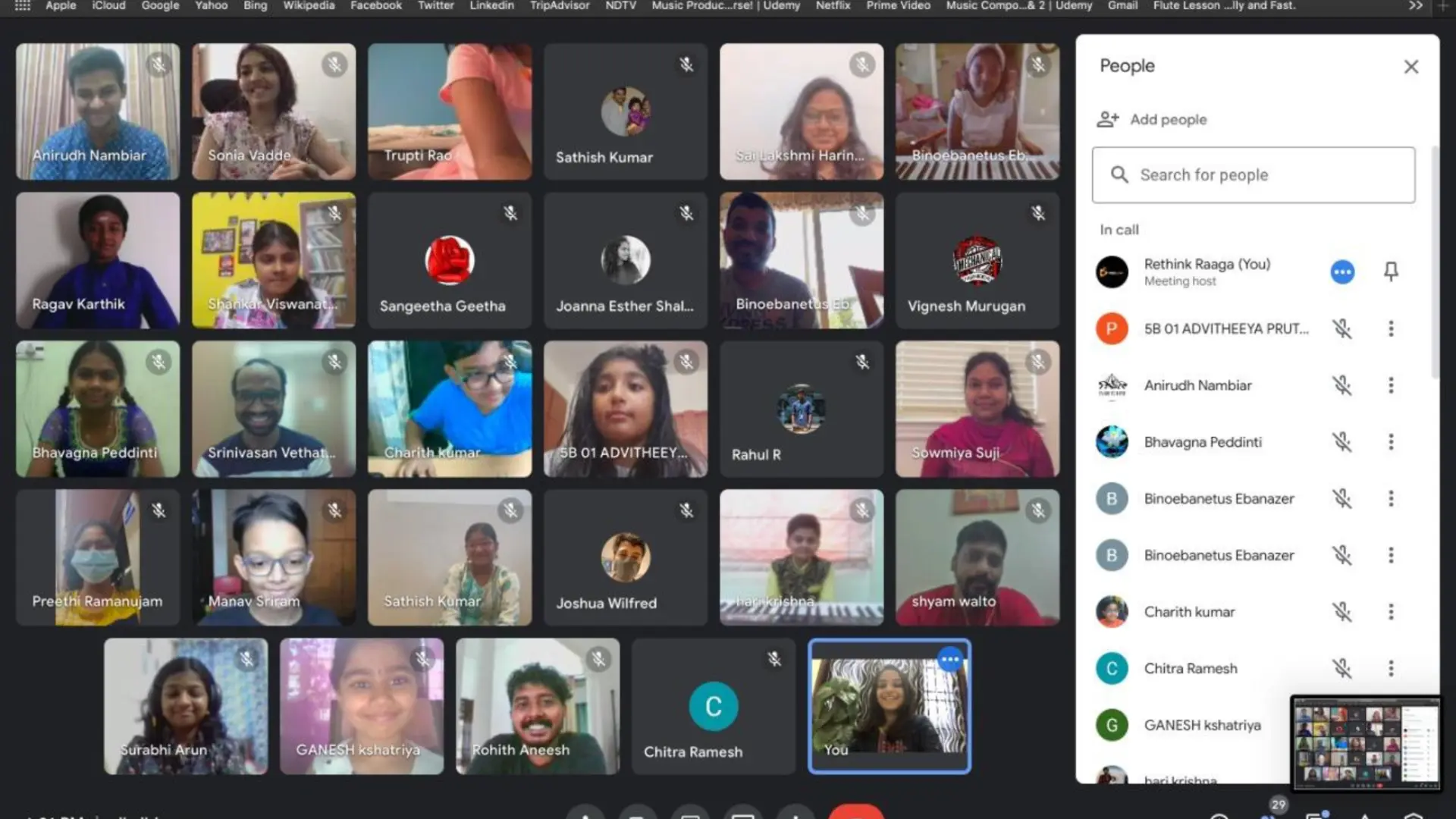 Young musicians and educators gathered for an online music programme