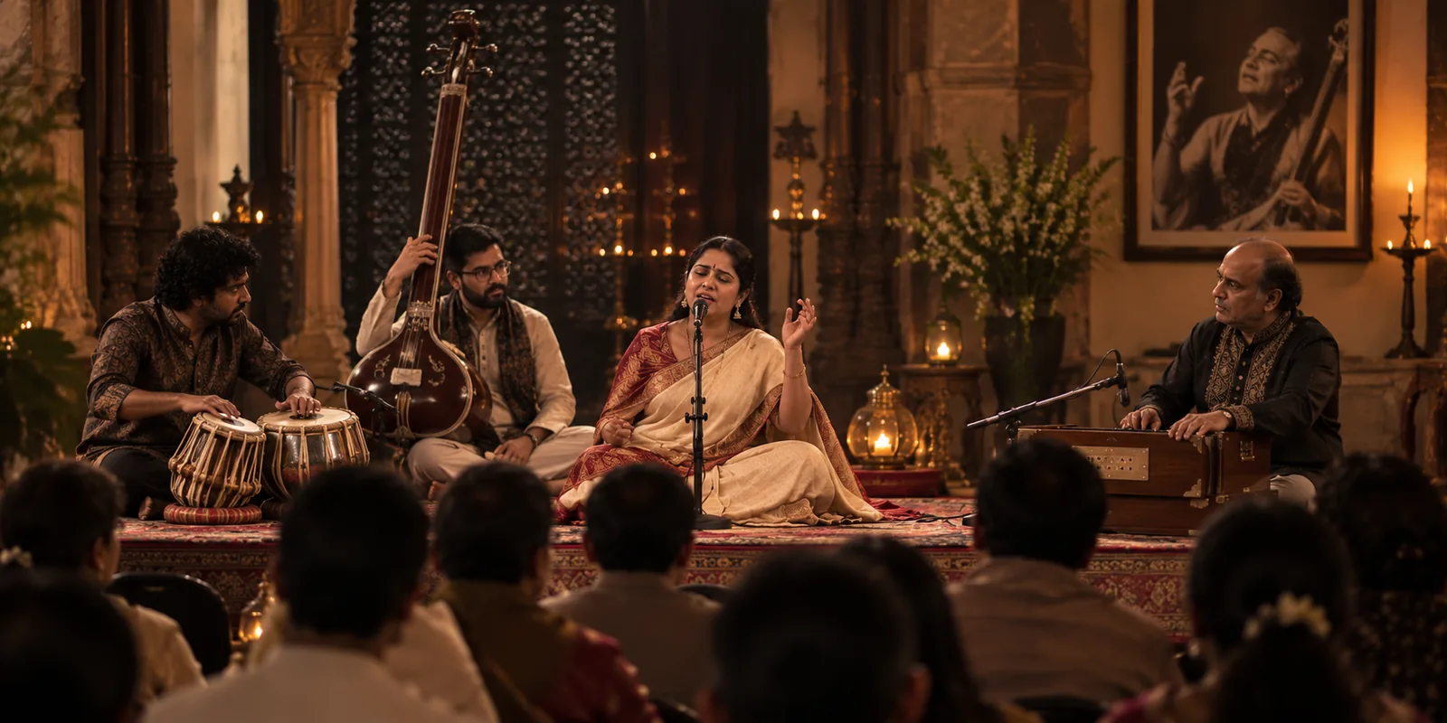 Hindustani vocalist performing classical music